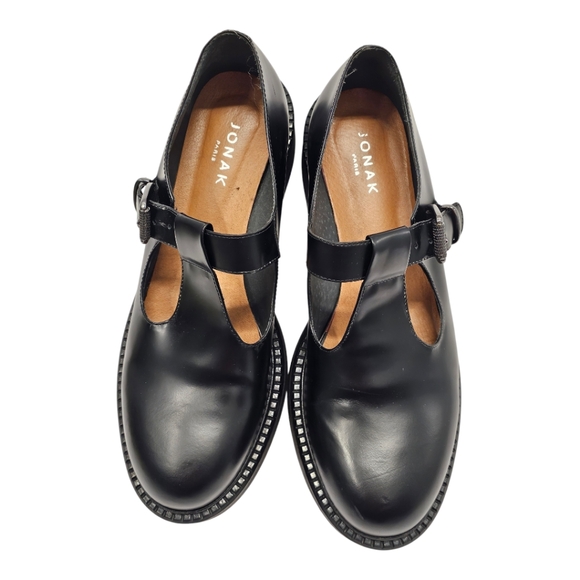 Jonak Paris Black Leather Shoes SZ 40 - Picture 4 of 13